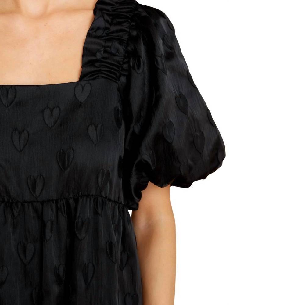 Nwt crosby by mollie burch lady day dancing hearts dress in black - Picture 2 of 3